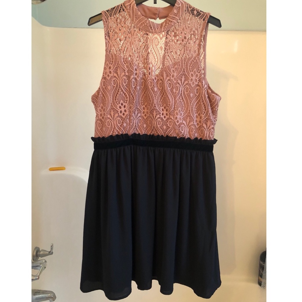 Maurices Mauve and Black Cocktail Dress